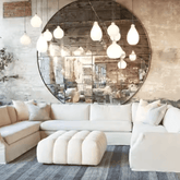 Modern Boucle Ottoman